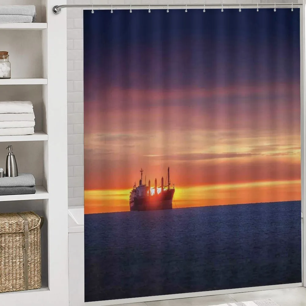 Sunrise over Sea Ship — Detail 4