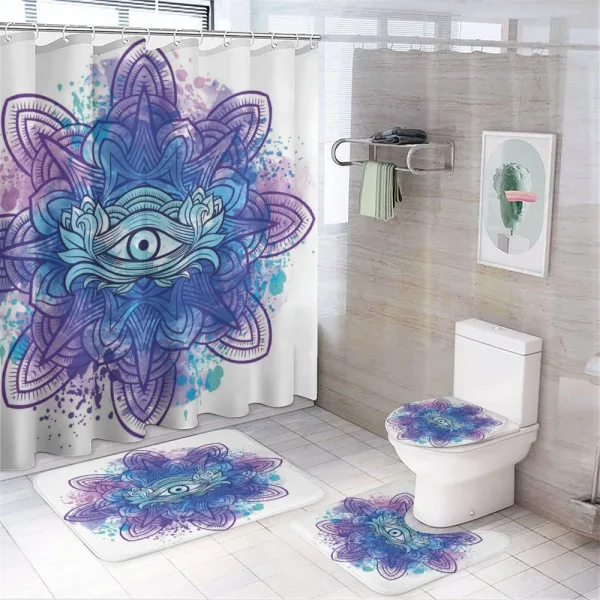 Third Eye Mandala Chakra on a shower curtain