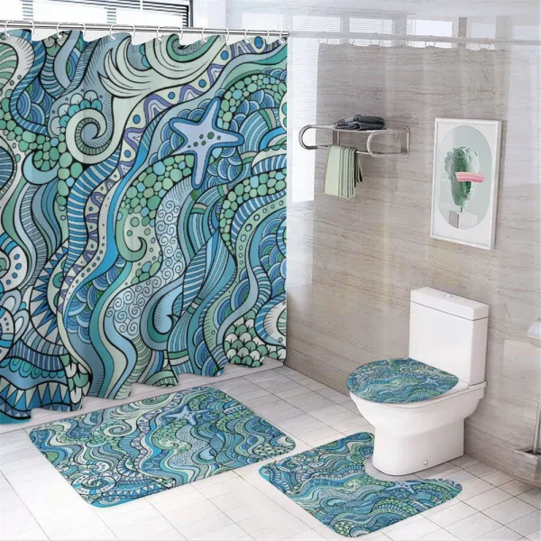 Underwater Wildlife Ethnic on a shower curtain