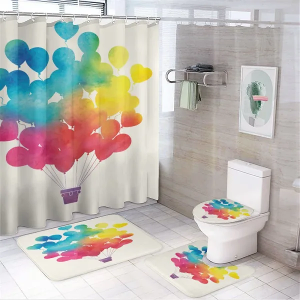 Air Balloon Heart on a shower curtain
