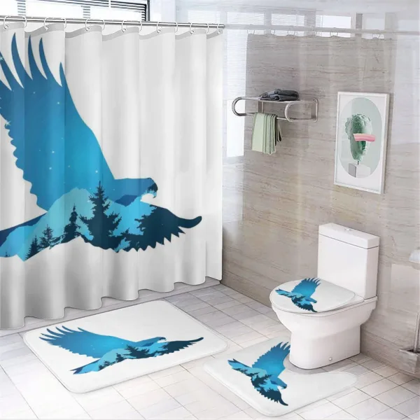 Bird Silhouette Design on a shower curtain