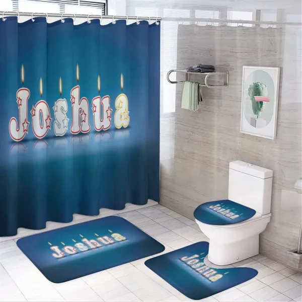 Candles Font Birthday on a shower curtain