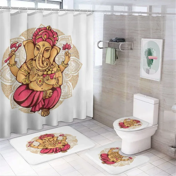 Dancing Animal Motif Art on a shower curtain