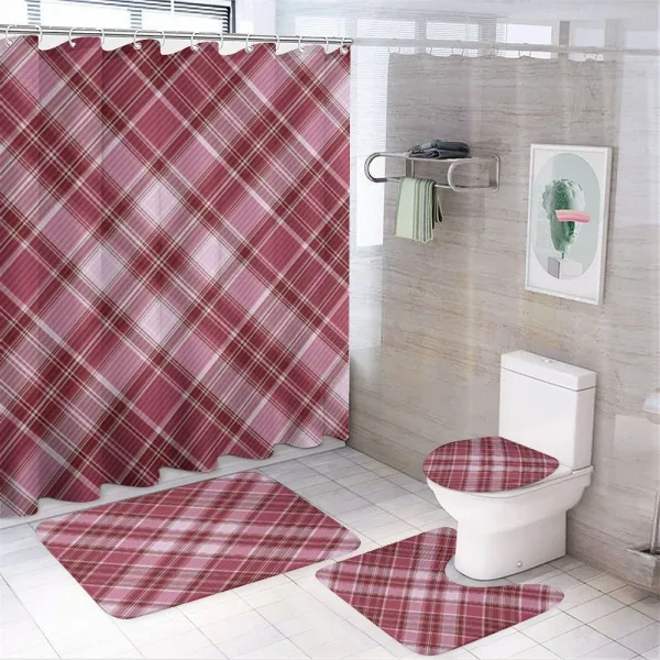 Diagonal Line Rhombus on a shower curtain