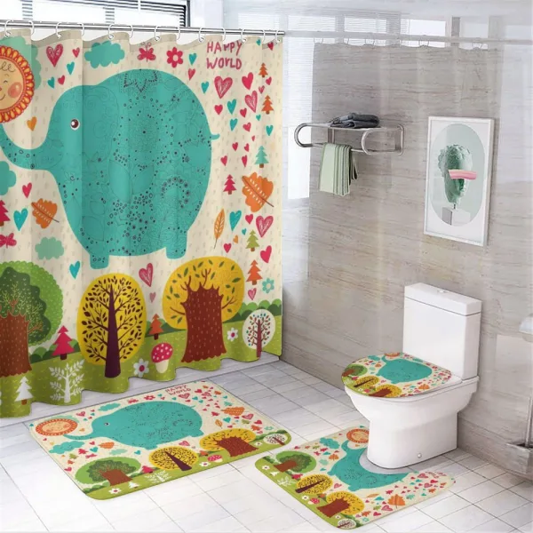 Doodle Nature Woodland on a shower curtain