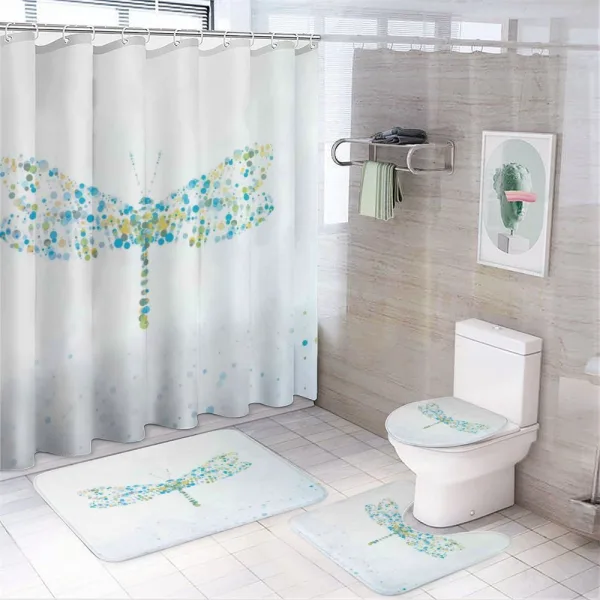 Dragonfly with Dots on a shower curtain