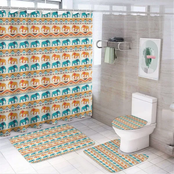 Exotic Geometric Art on a shower curtain