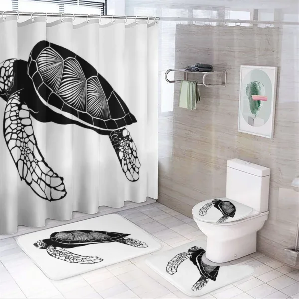 Floating Tortoise Design on a shower curtain