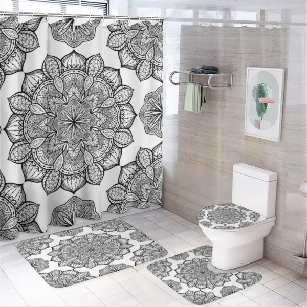 Floral Motifs on a shower curtain