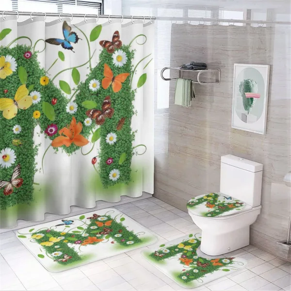 Flower and Butterfly M on a shower curtain