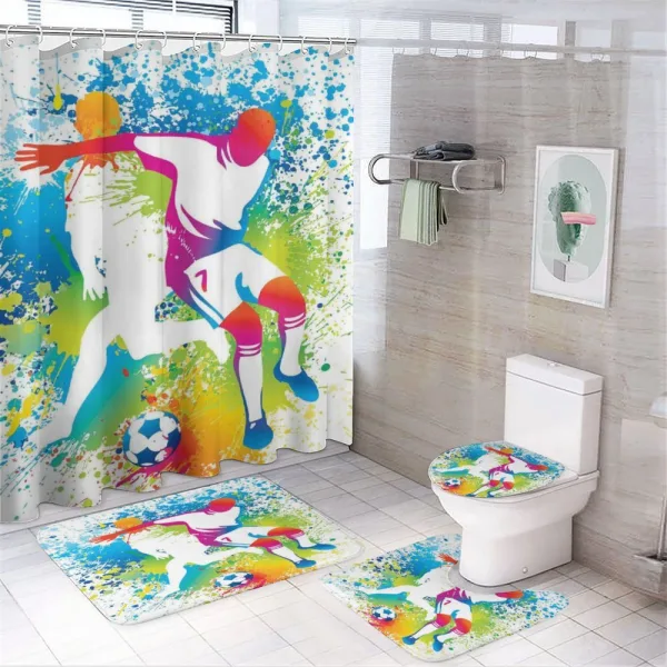 Football Players Colorful on a shower curtain