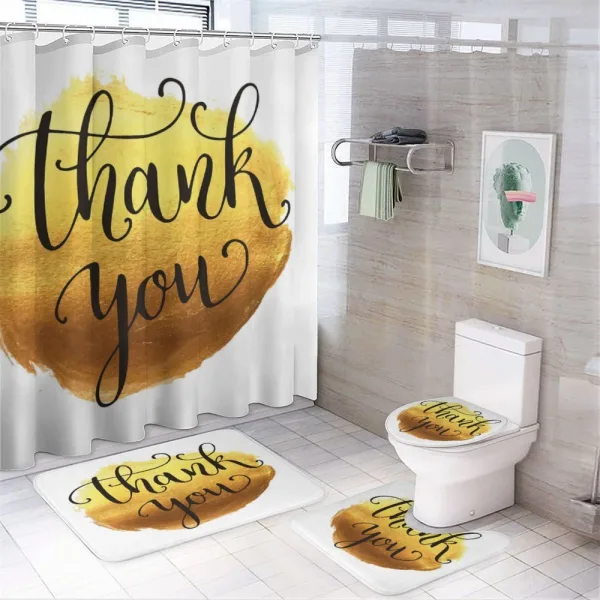 Golden Yellow Round Paint on a shower curtain