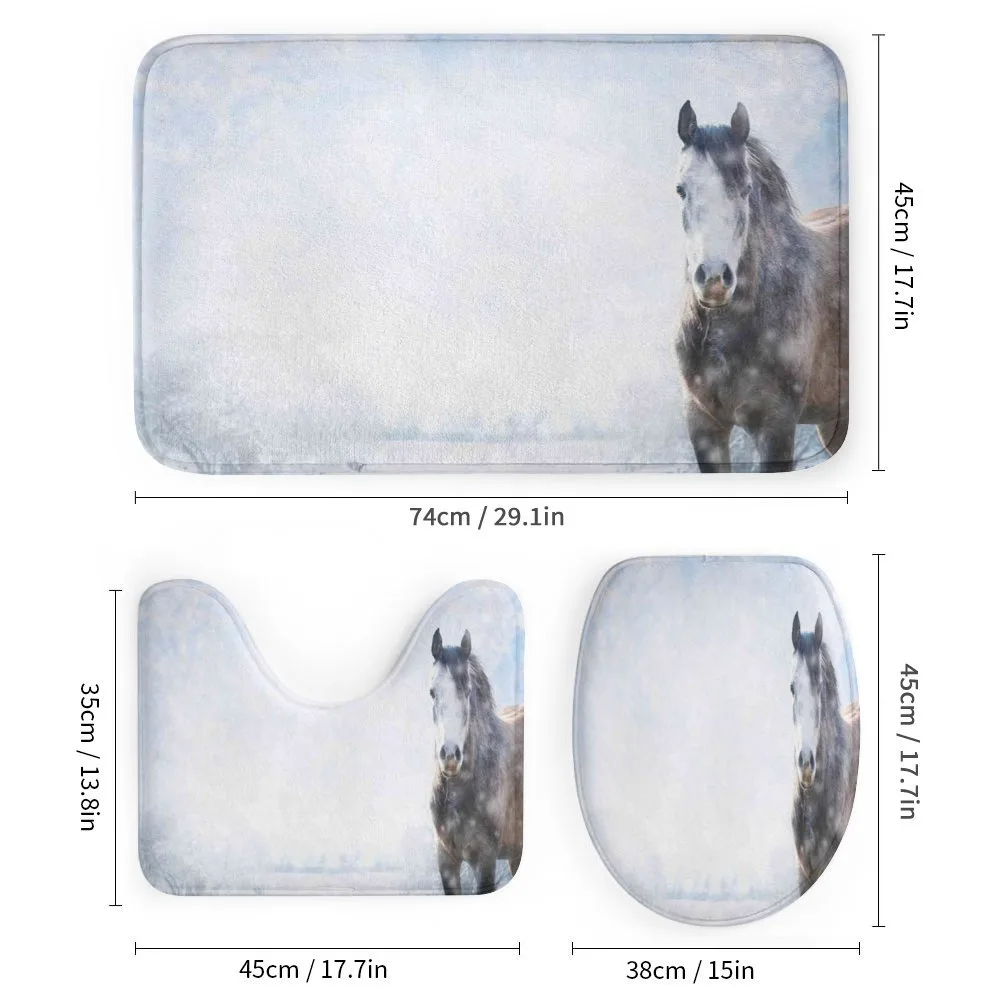 Grey Horse Snow Scenery — Detail 1