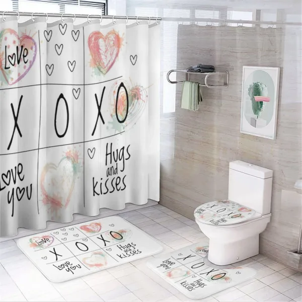 Heart in Watercolors on a shower curtain
