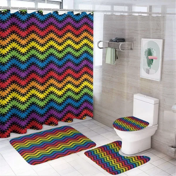 Jagged Zigzag Pattern on a shower curtain