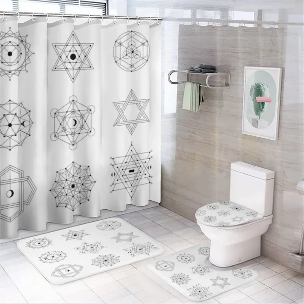 Line Shaped Geometry on a shower curtain