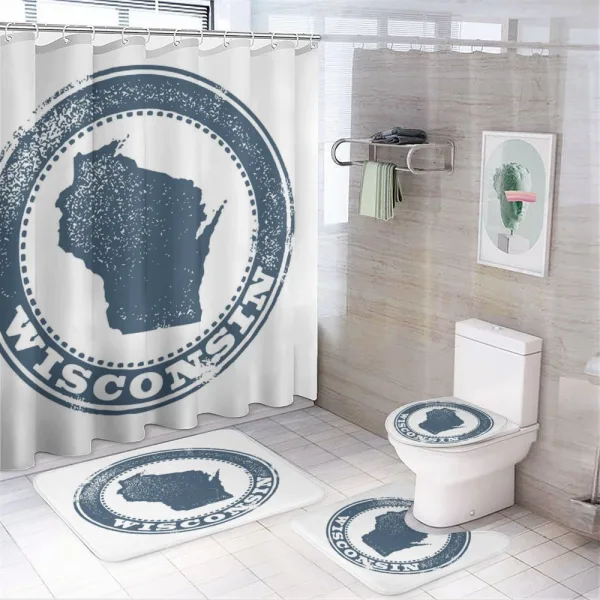 Map Retro Grunge Stamp on a shower curtain