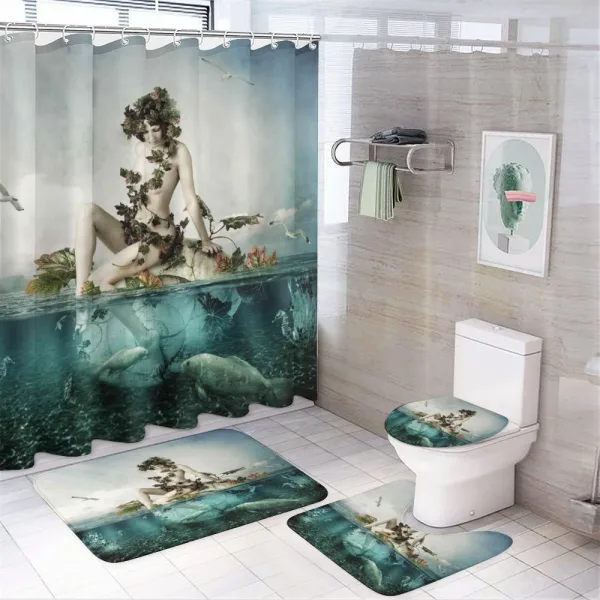 Mermaid on a Shell on a shower curtain