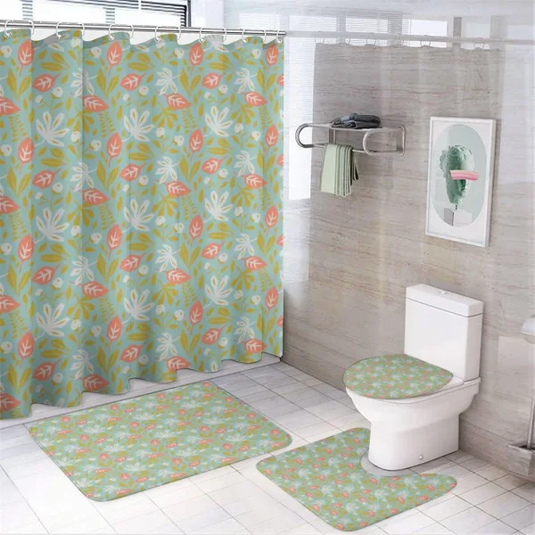 Retro Blossom Rough Rose on a shower curtain