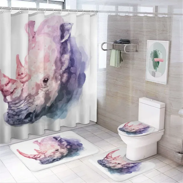 Safari Animal Rhino on a shower curtain