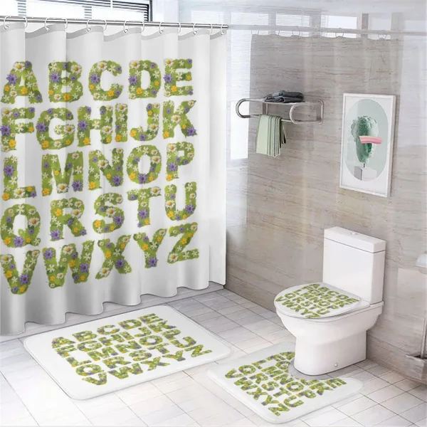 Spirng Themed ABC on a shower curtain