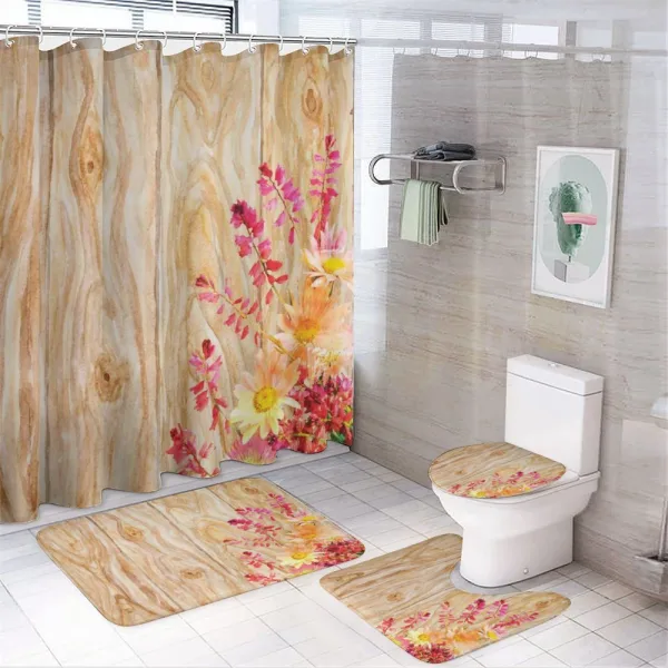 Spring Florals Daisies on a shower curtain
