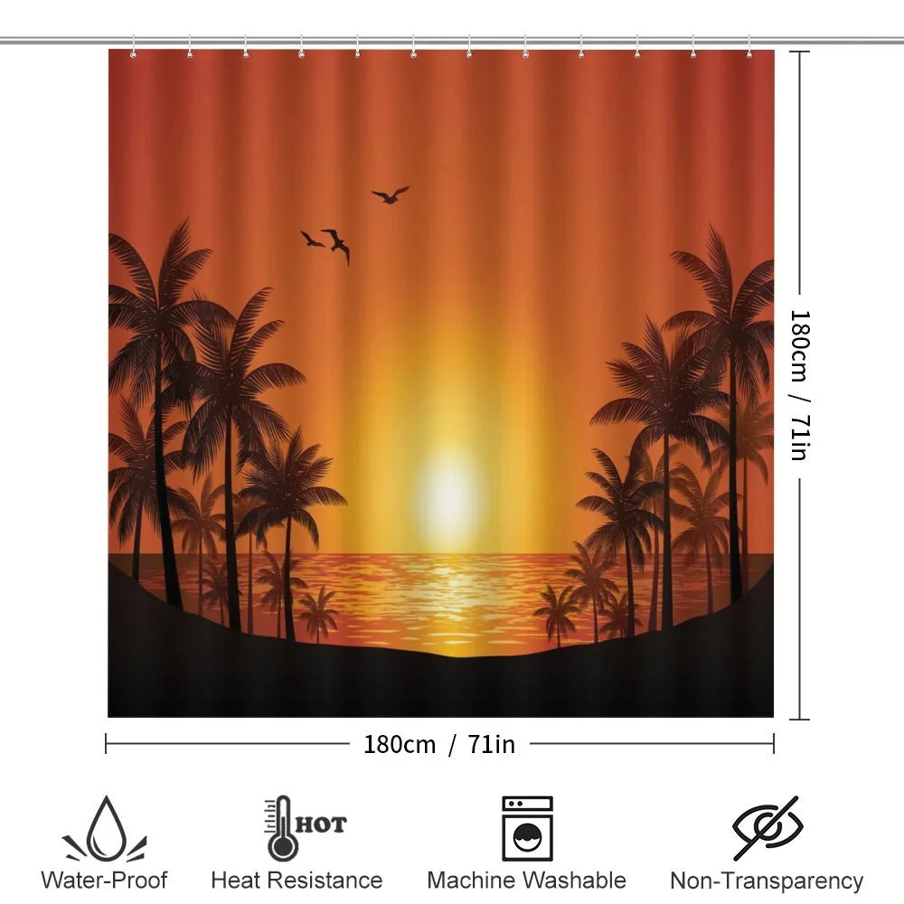 Tropic Sunset Trees Sun Sea — Detail 2