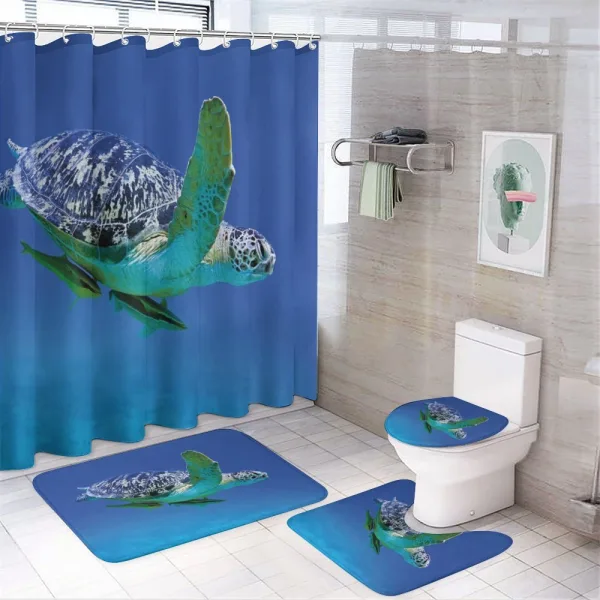 Tropics Turtle Aquarium on a shower curtain