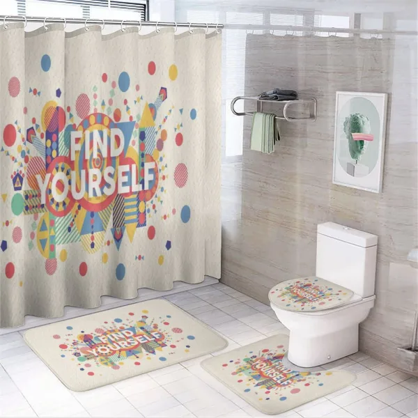 Typographical Poster on a shower curtain