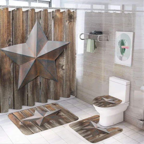 Vintage Star on a shower curtain