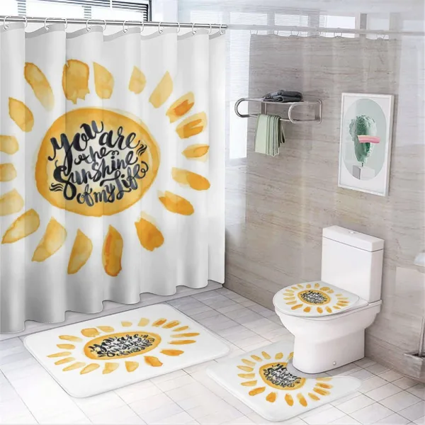 Watercolor Effect Sun on a shower curtain