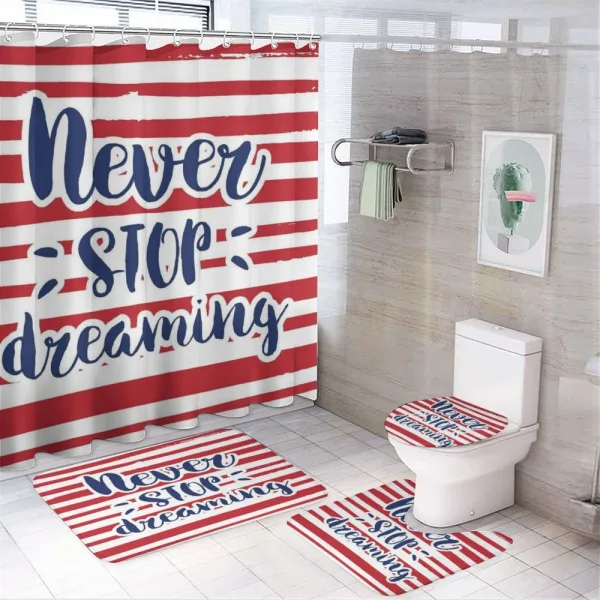 Words Indigo Inspirational on a shower curtain