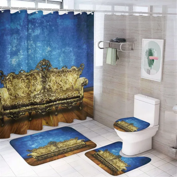 Antique Sofa in Room on a shower curtain