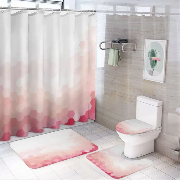 Geometric Digital on a shower curtain