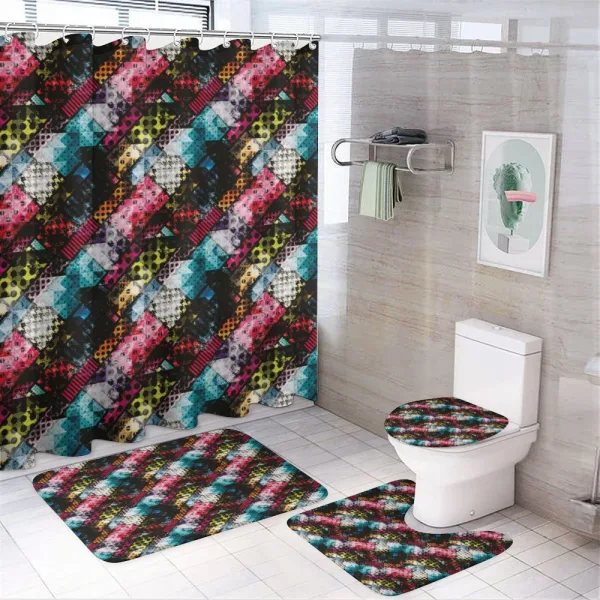 Grunge Modern Pattern on a shower curtain