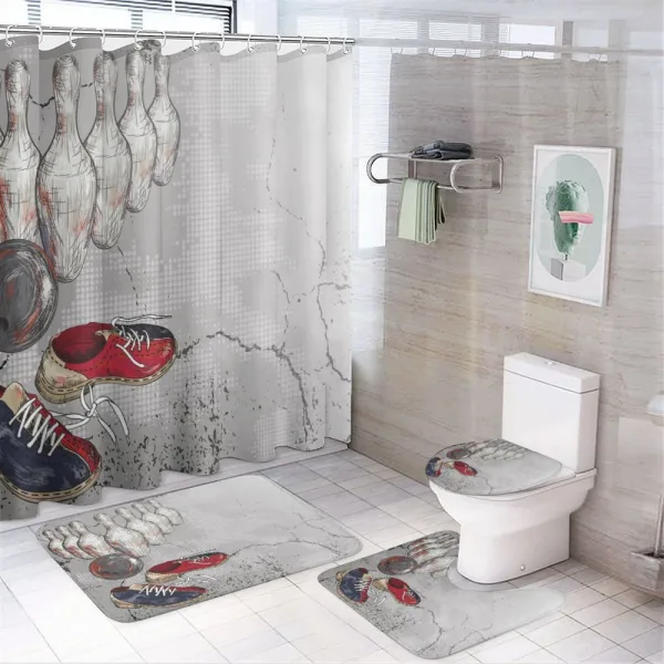 Grunge Objects on a shower curtain