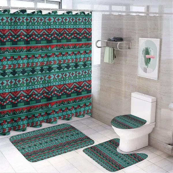Hand Drawn Aztec on a shower curtain
