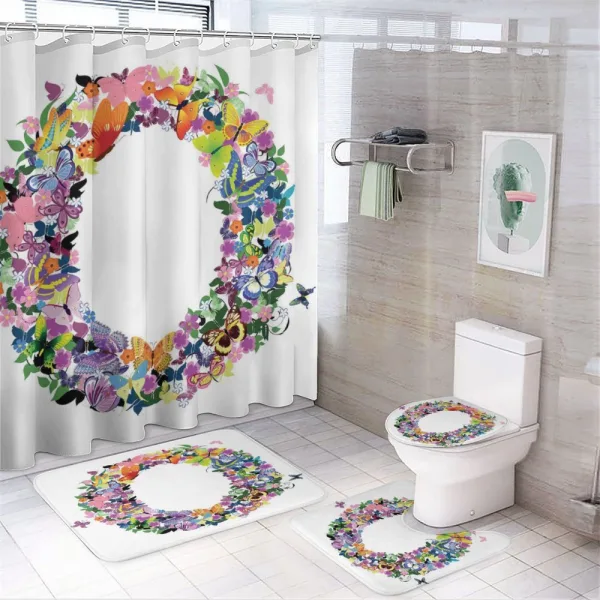Initial Spring on a shower curtain