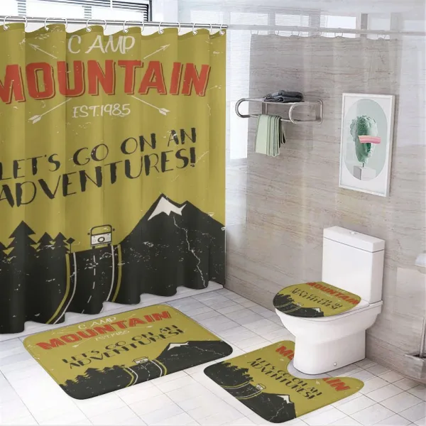 Lets Go on an Adventure Words on a shower curtain