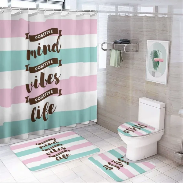 Positive Mind Vibes Life Art on a shower curtain