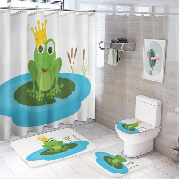 Prince Animal Big Leaf Pond on a shower curtain