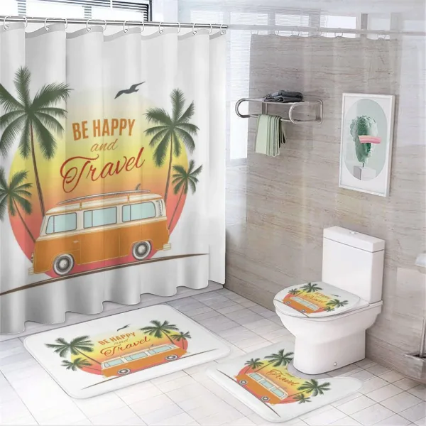 Retro Palms Free 60s on a shower curtain
