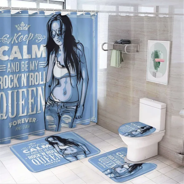 Rock 'n' Roll Queen Words on a shower curtain