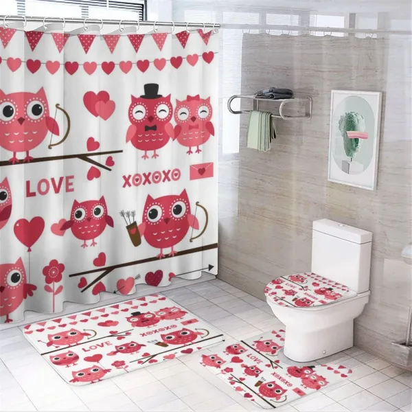 Romantic Owls Arrows on a shower curtain
