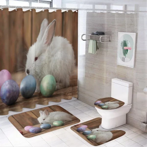 Rustic Egg Coloring on a shower curtain