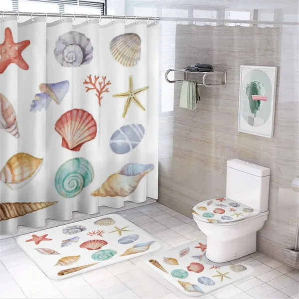 Seashells Exotic Animals on a shower curtain