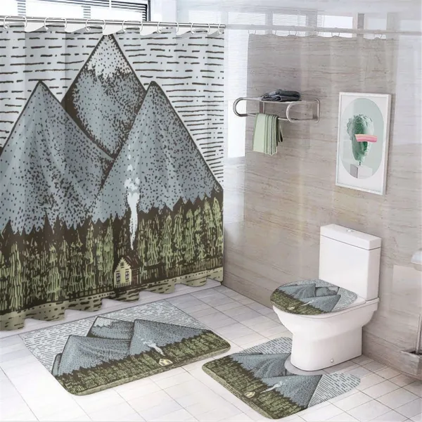 Sketchy Countryside on a shower curtain