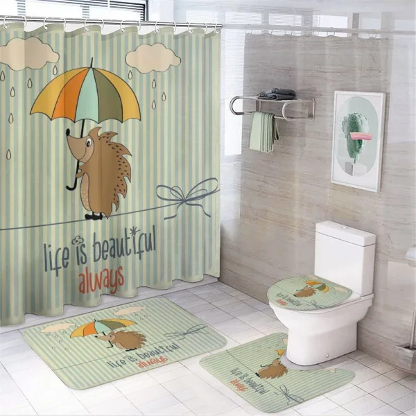 Tightrope Walker Hedgehog on a shower curtain