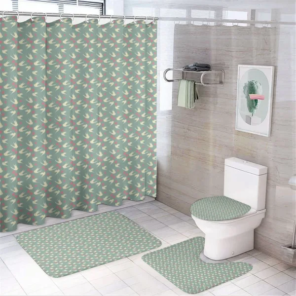 Birds Little Hearts on a shower curtain