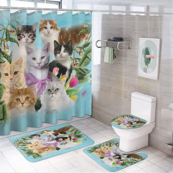 Cats Feline Domestic on a shower curtain